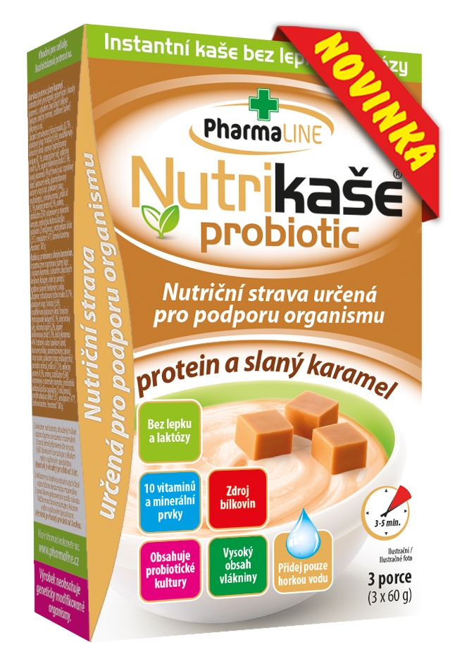 Levně Nutrikaše probiotic protein a slaný karamel 3x60g