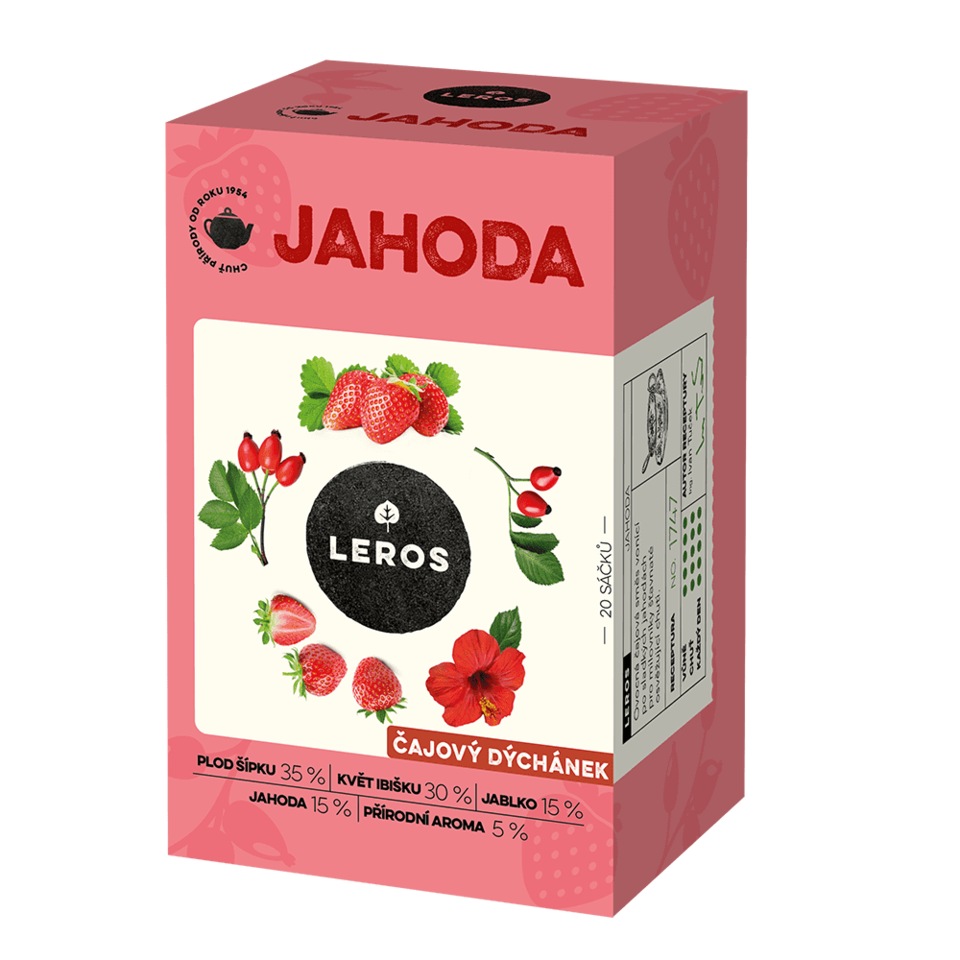Levně LEROS Čajový dýchánek Jahoda 20x2g