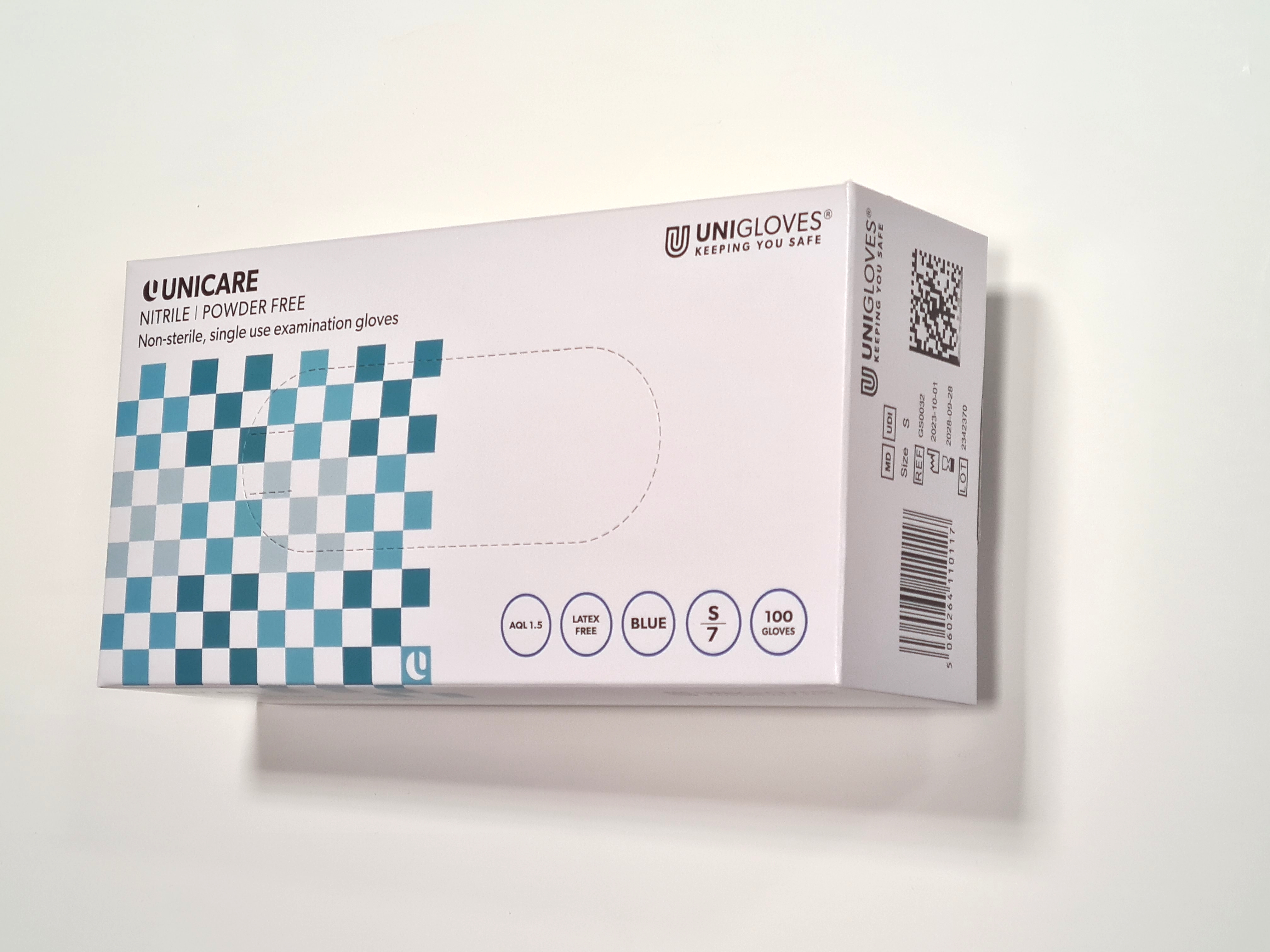 Levně Rukavice nitrilové Unicare vel.S 100ks
