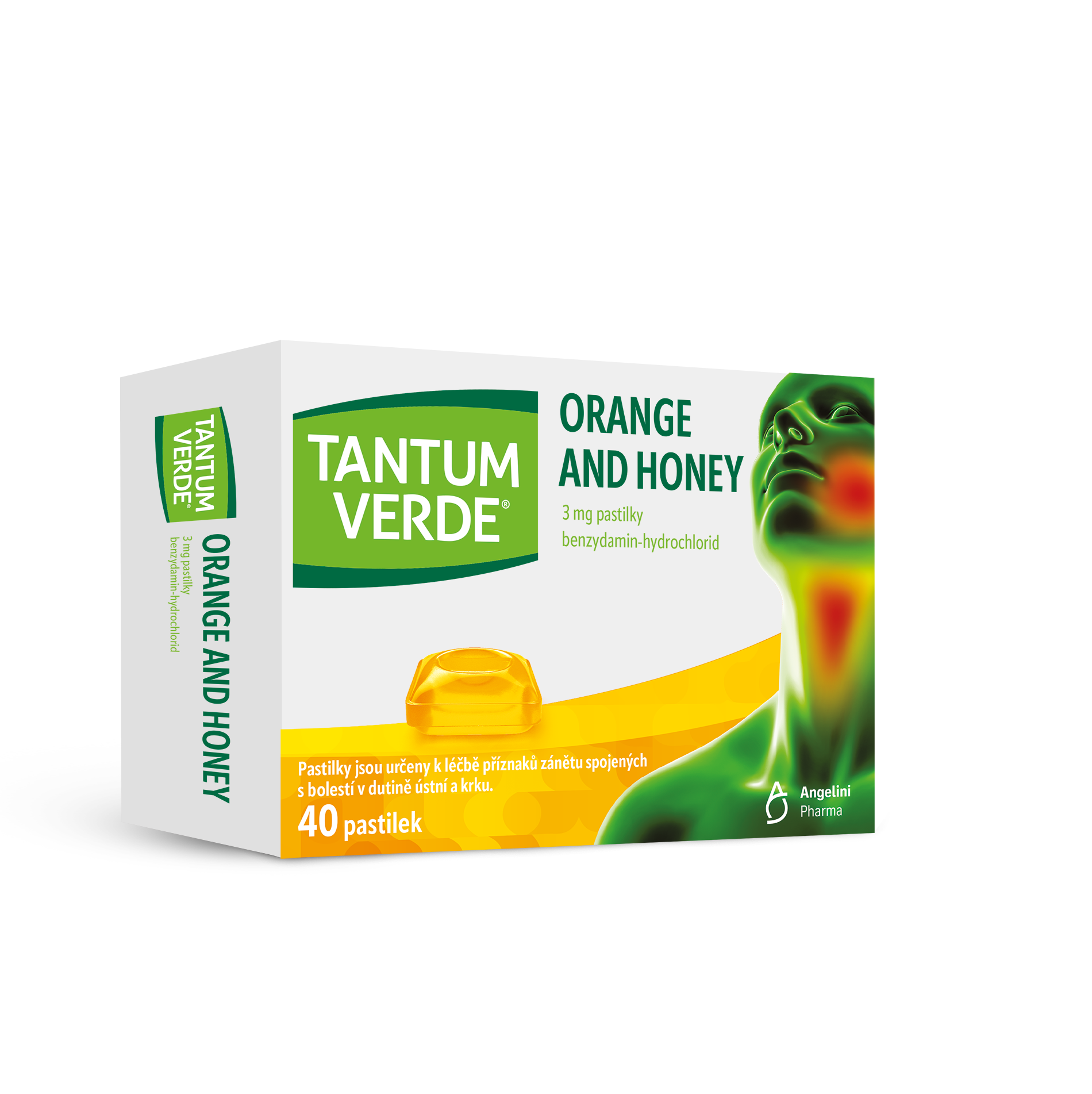 Levně Tantum Verde Orange and Honey 3mg 40 pastilek