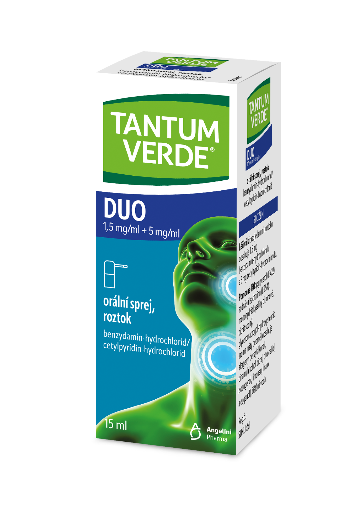 Levně Tantum Verde Duo 1.5mg/ml+5mg/ml, ústní sprej15ml