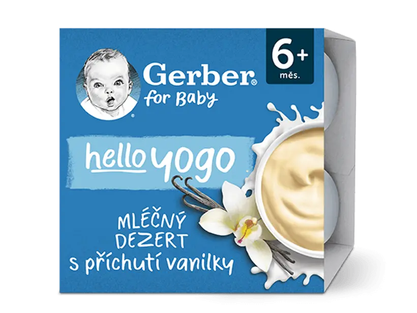 Levně Gerber Hello yogo ml.dezert vanilkový 4x100g 6M+