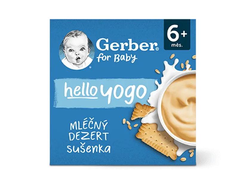 Levně Gerber Hello yogo ml.dezert sušenkový 4x100g 6M+