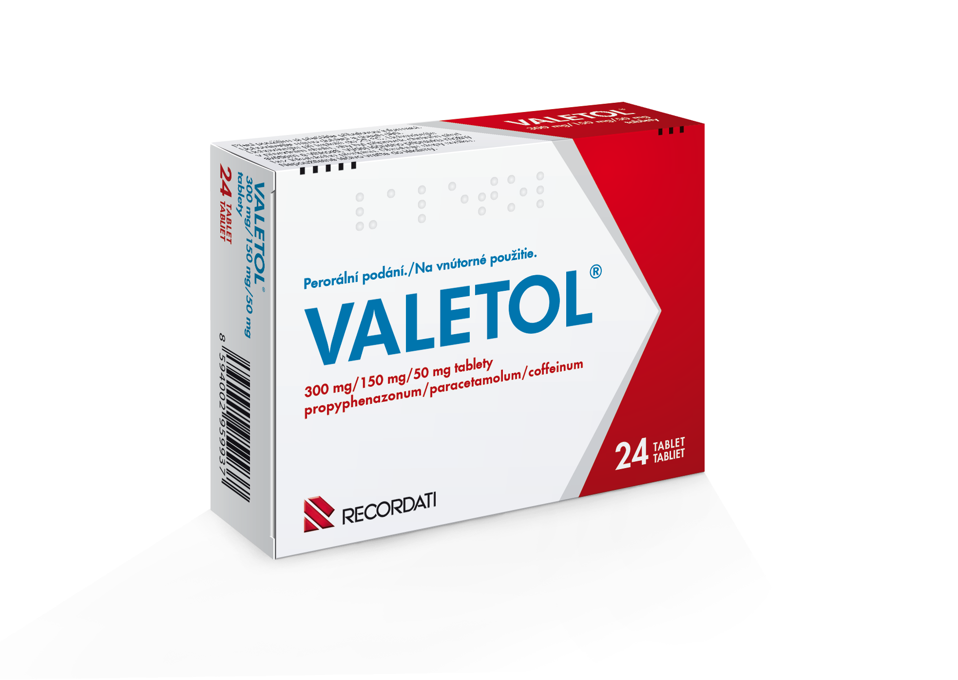 Levně Valetol 300mg/150mg/50mg, 24 tablet