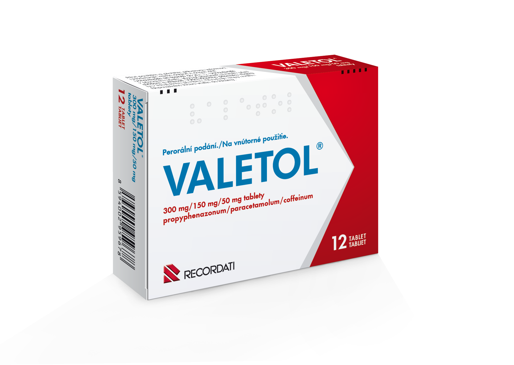 Levně Valetol 300mg/150mg/50mg, 12 tablet