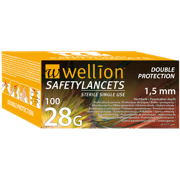 Levně Wellion Safety Lancets jednoráz.bezp.jeh.28G 100ks