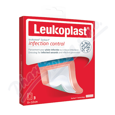 Levně Leukoplast Leukomed Sorbact antim.krytí 8x10cm 3ks