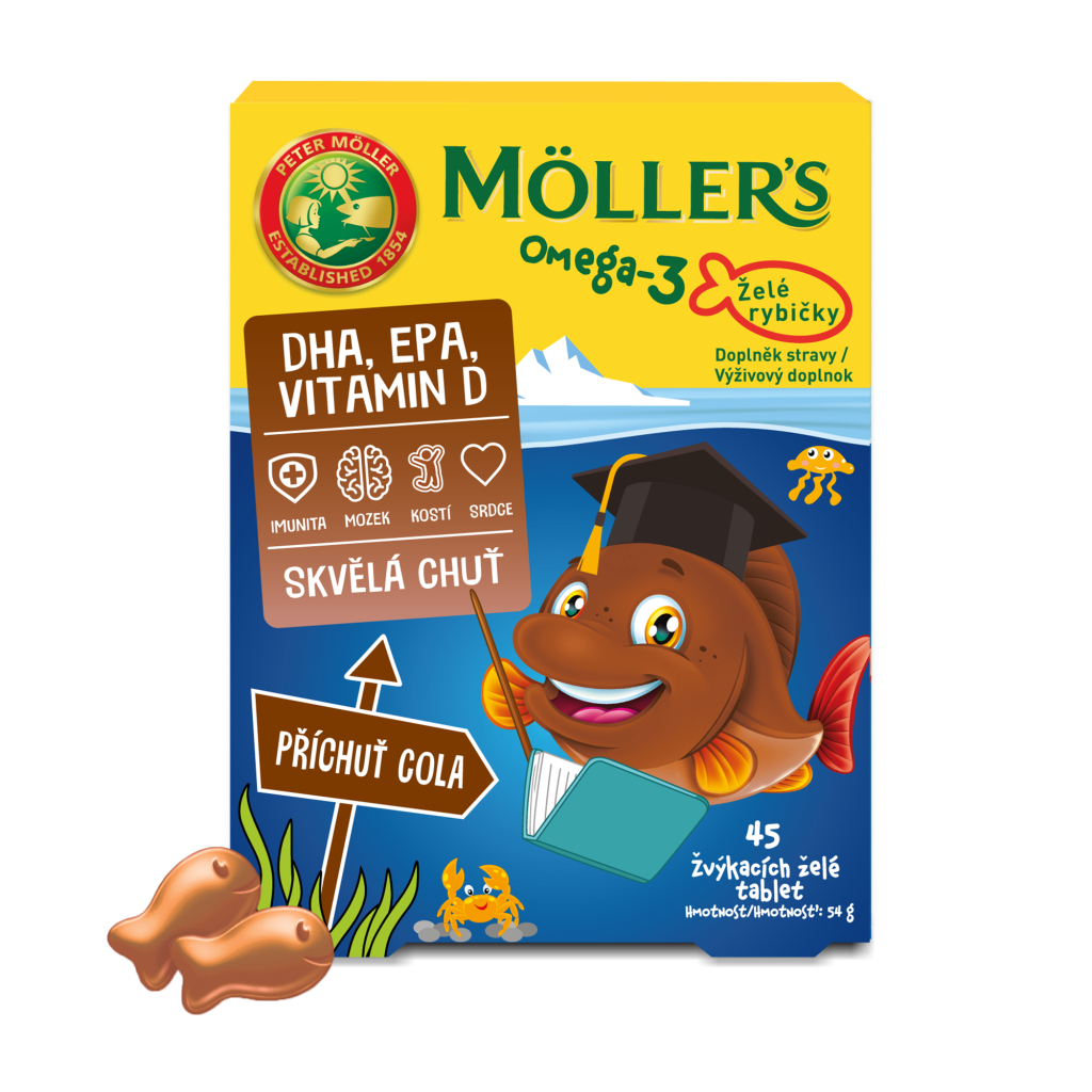 Levně Mollers Omega 3 Želé rybičky Cola 45 tablet