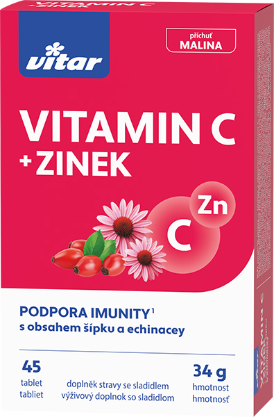 Levně Vitar Vitamin C+zinek+echinacea+šípek 45 tablet