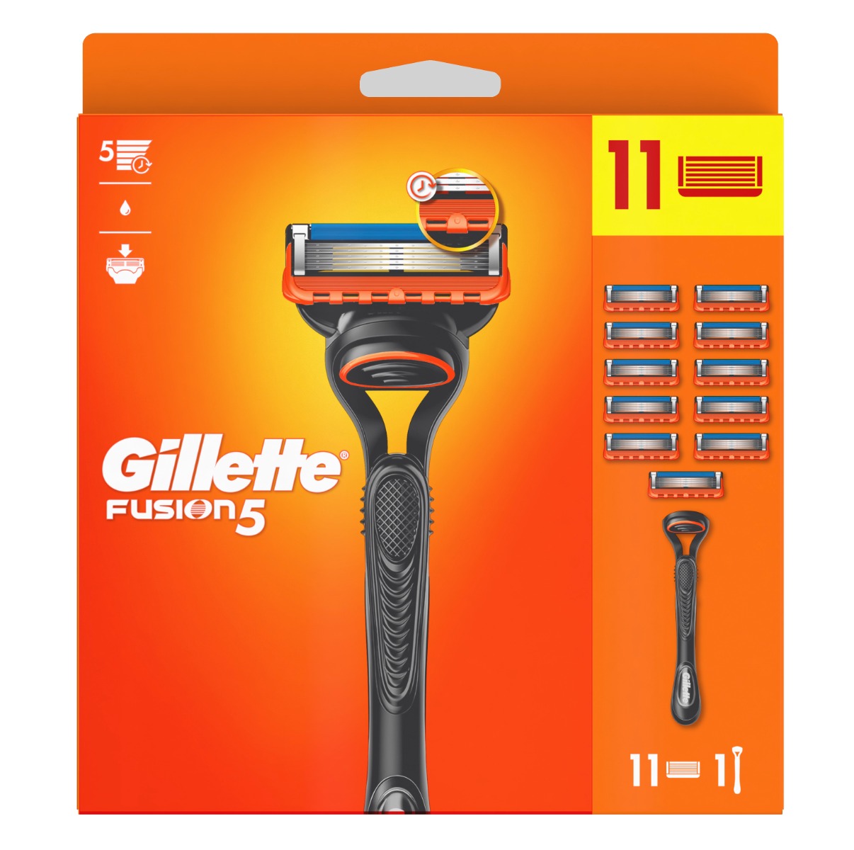 Levně Gillette Fusion5 Pánský Holicí Strojek, 1 Holicí Strojek, 11 Náhradních Hlavic