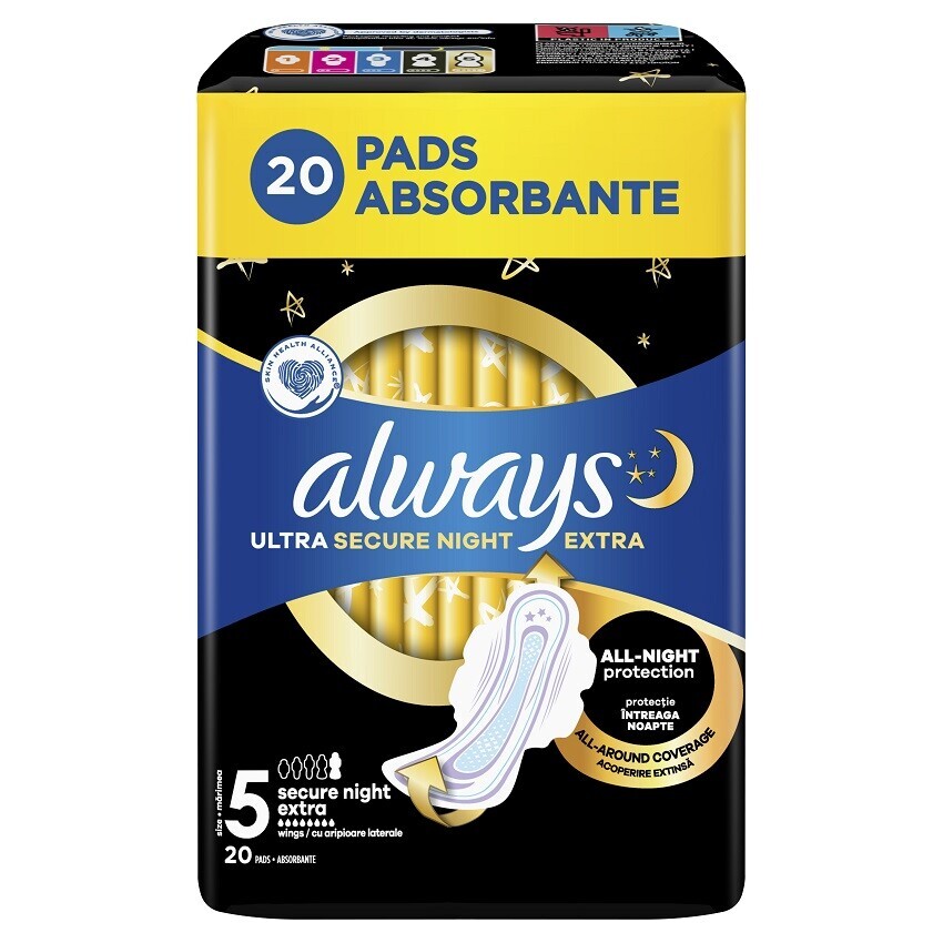 Levně Always Ultra Secure Night Extra vložky velikost 5, 20ks