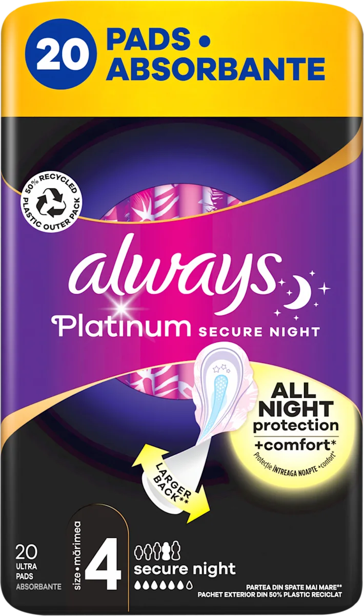 Levně Always vložky Ultra Platinum Secure Night 20ks