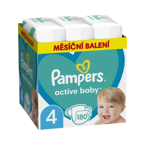 Levně Pampers Active Baby vel. 4 Maxi (180 ks)