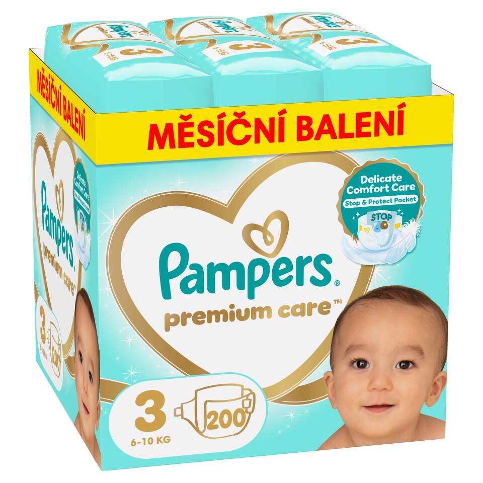 Levně Pampers Premium Care vel. 3 Midi (200 ks)