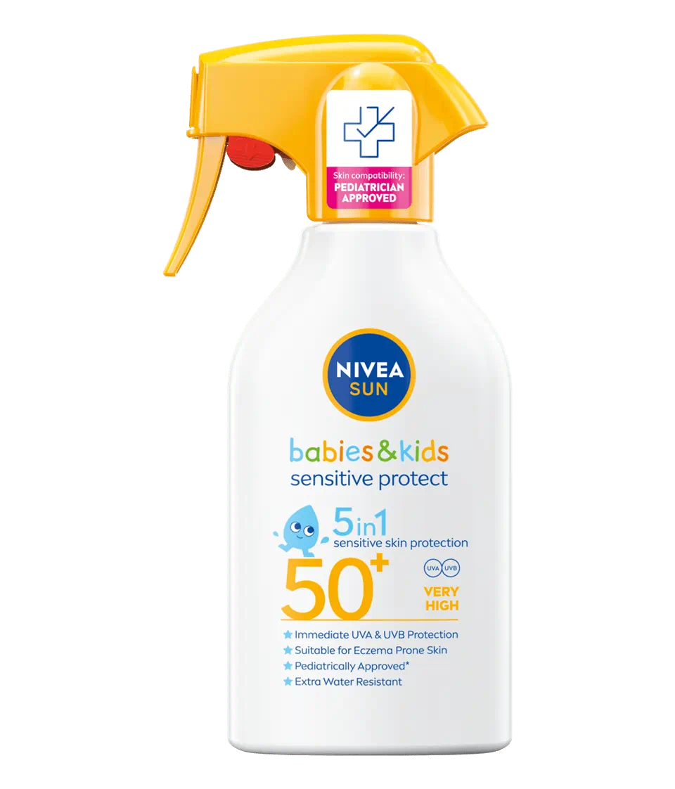 Levně NIVEA SUN Dětský sprej na opalování Sensitive SPF 50+ 270ml