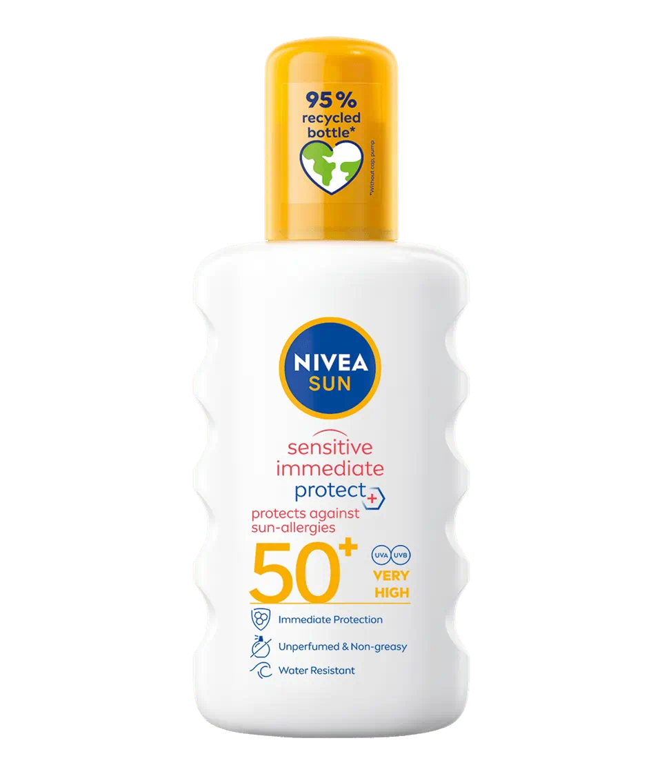 Levně NIVEA SUN Sprej na opalování Sensitive SPF 50+ 200ml