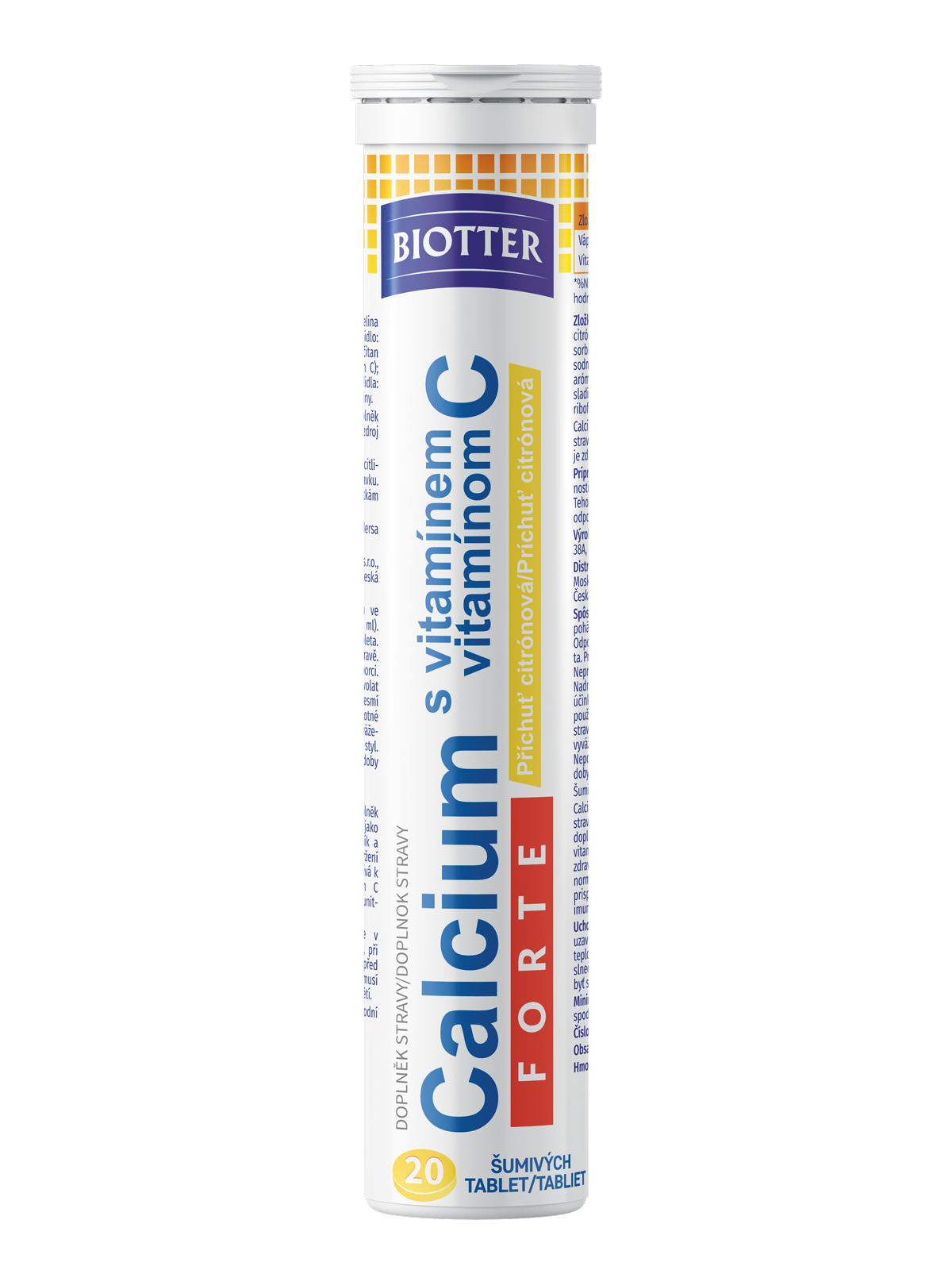 Levně Biotter Calcium Forte s vit.C citrón 20ks šum.tbl.