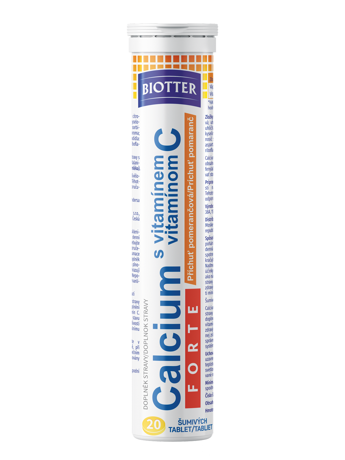 Levně Biotter Calcium s vit.C pomeranč 20ks šum.tbl.