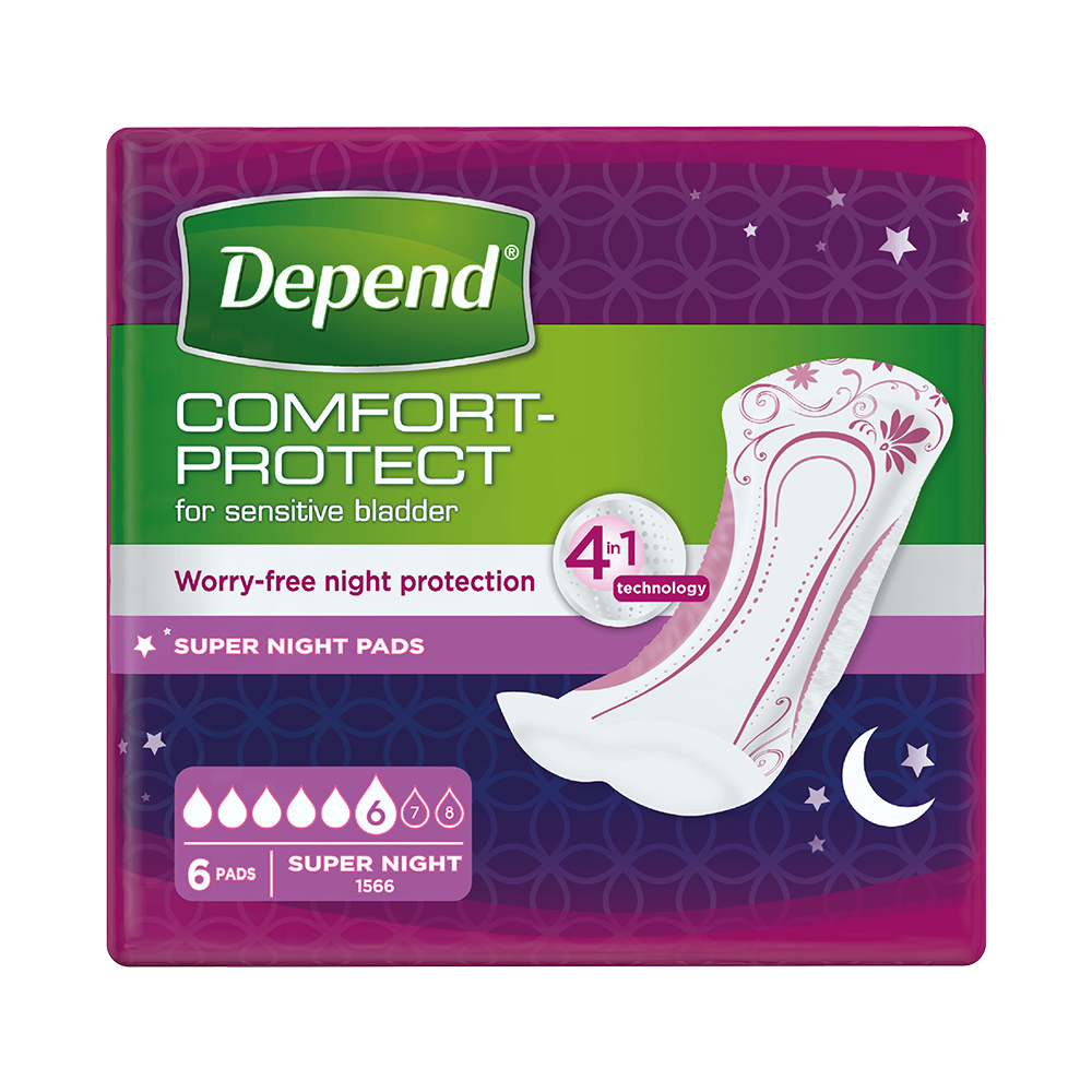 Levně Depend Super Plus night inkont.vložky ženy 6ks