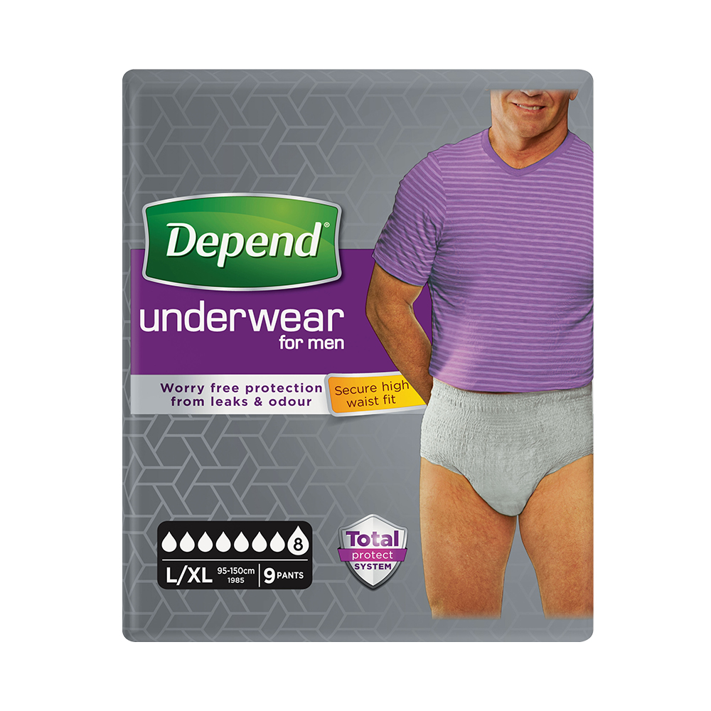 Levně Depend Super inkont.kalh.vyšší pas muži L/XL 9ks