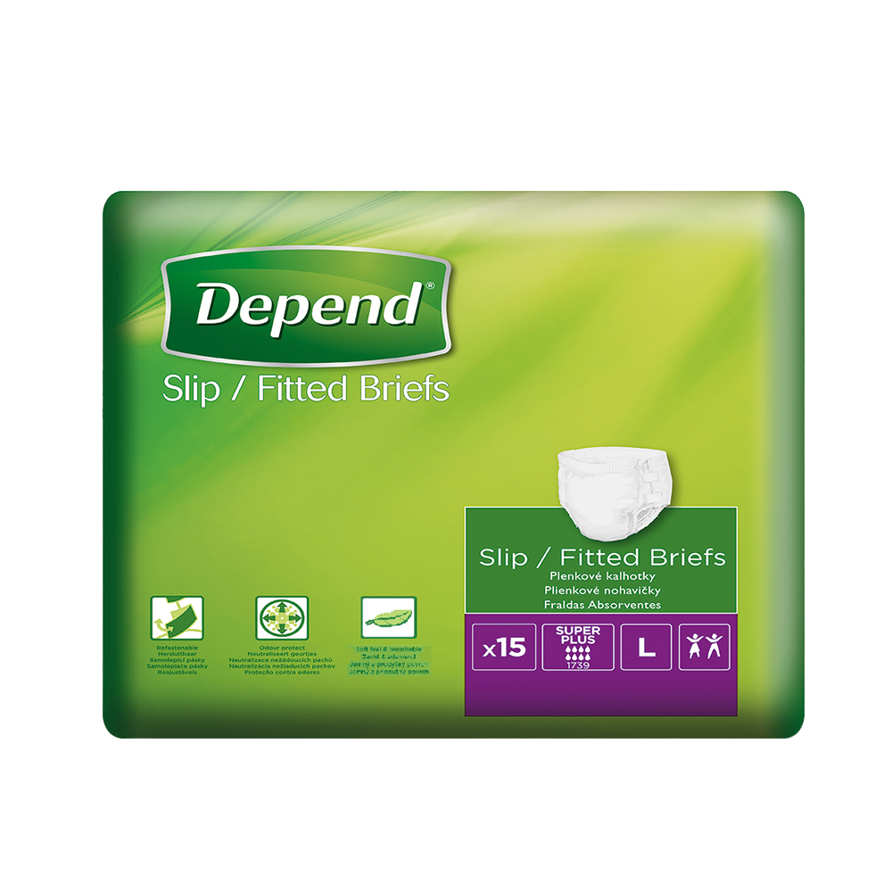 Levně Depend Slip Super Plus inkont.kalhotky vel.L 15ks