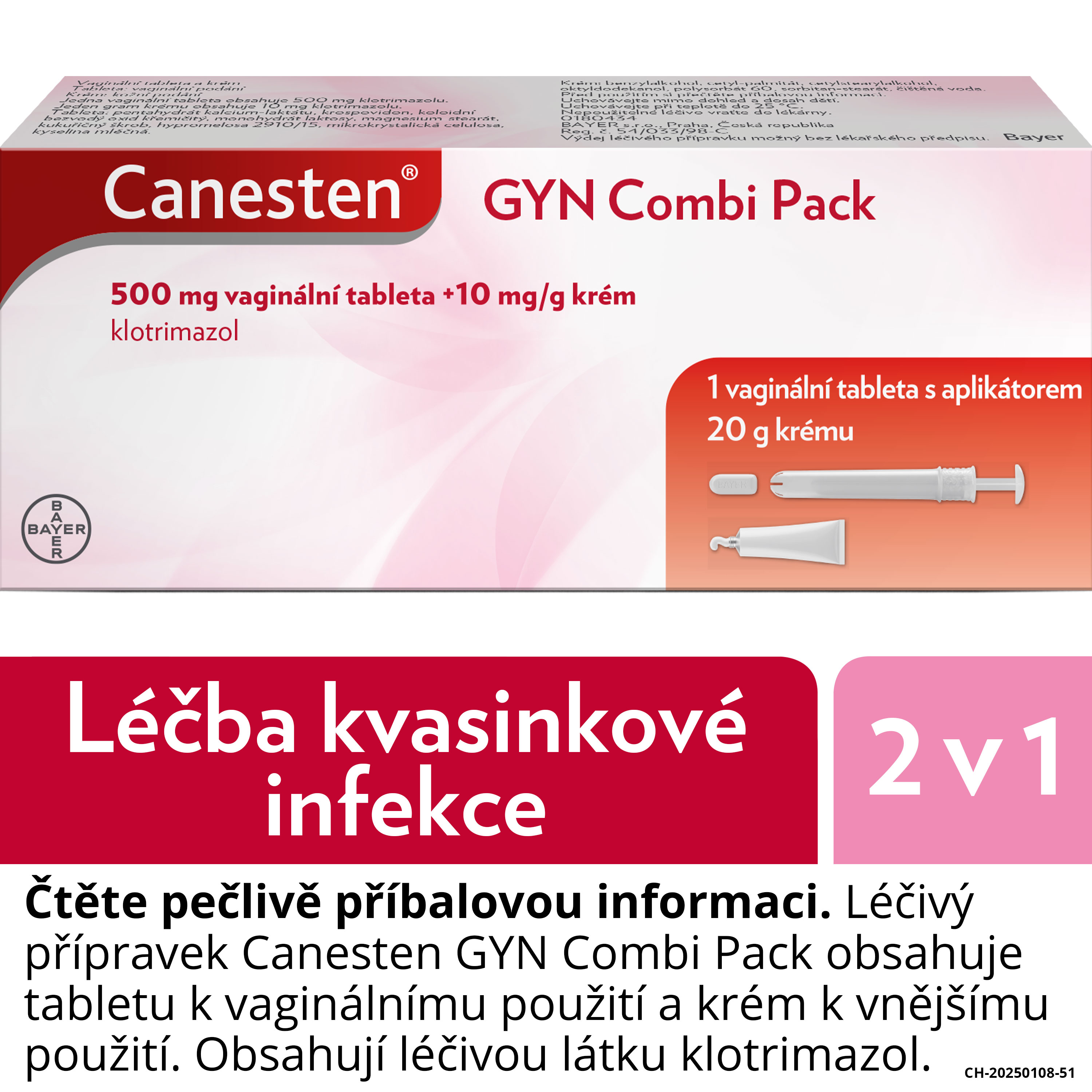 Levně Canesten Gyn Combi Pack vaginální tableta + 20g krém