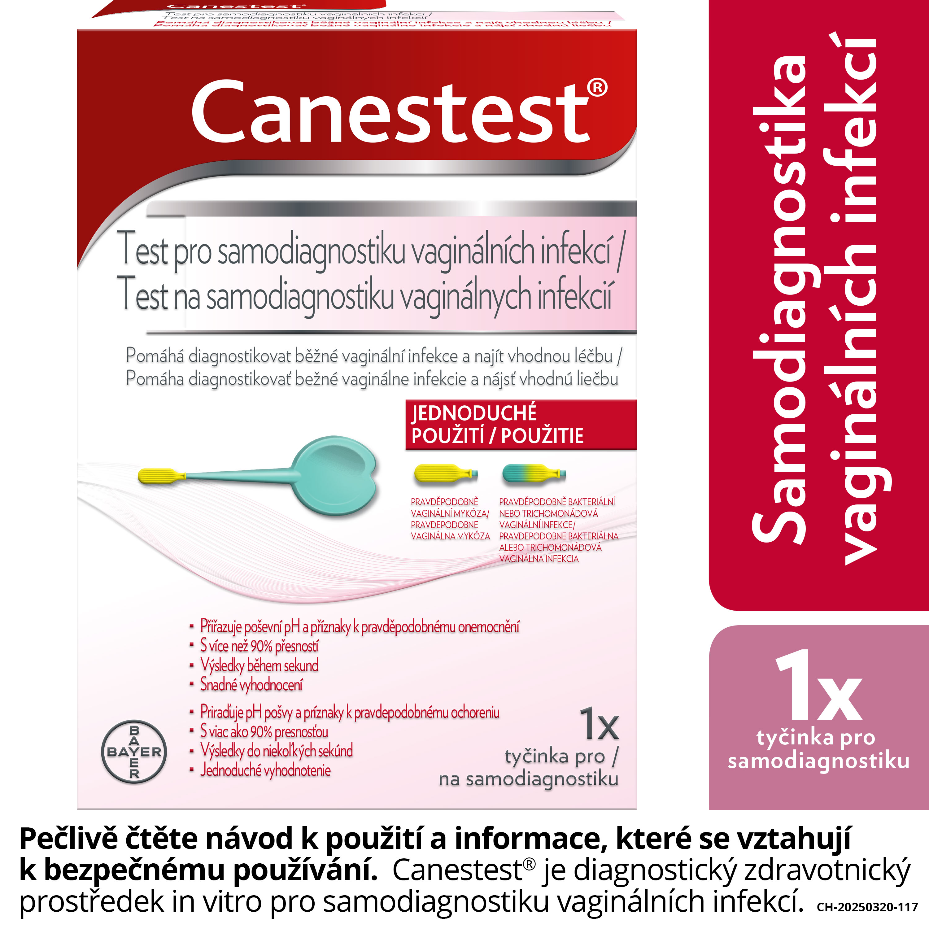 Levně Canestest test pro samodiagnostiku vaginálních infekcí