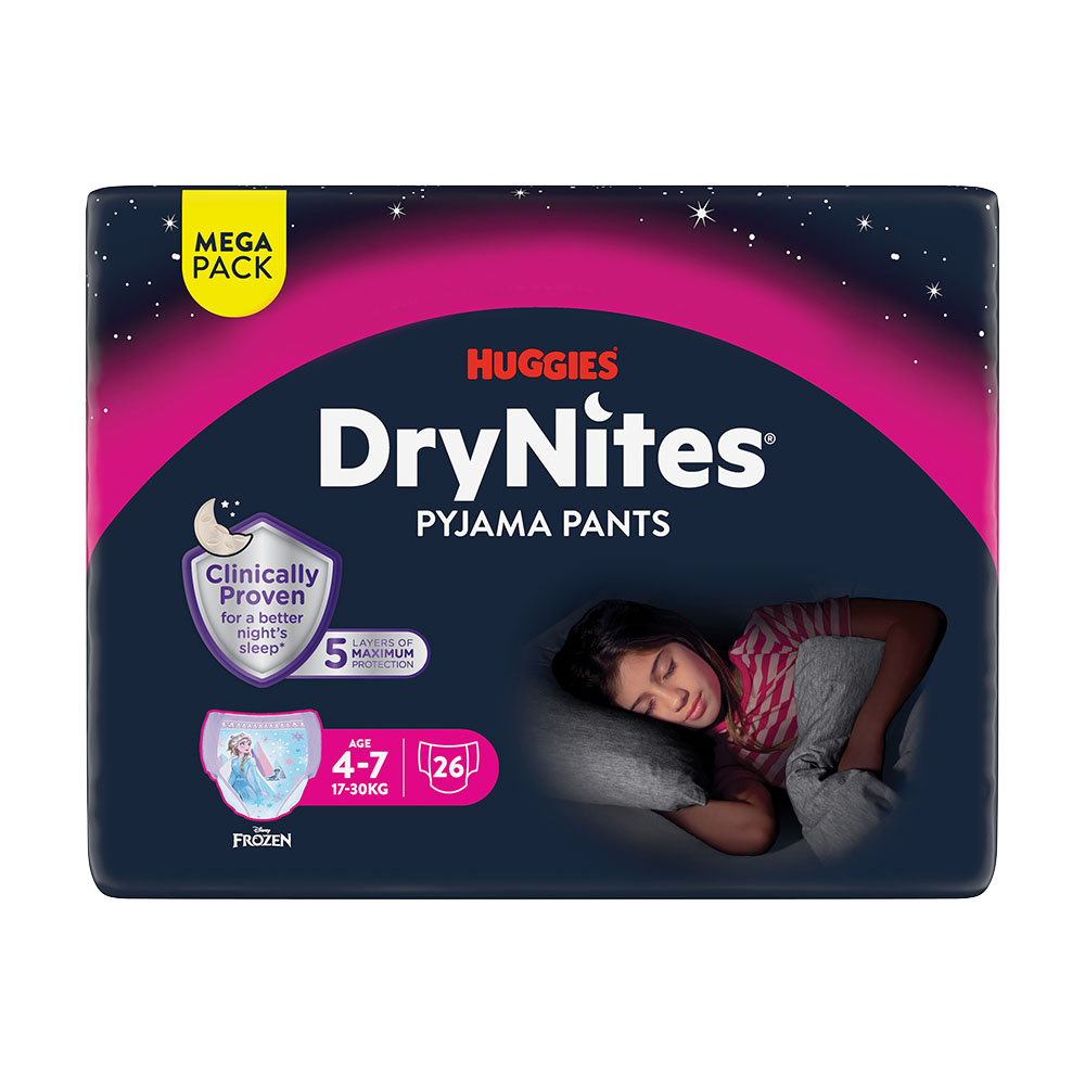 Levně DryNites natah.kalhot.dívky 4-7let/17-30kg/26ks
