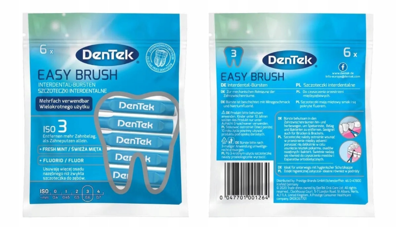 Levně DenTek Easy Brush mezizubní kartáček 0.6mm 6ks