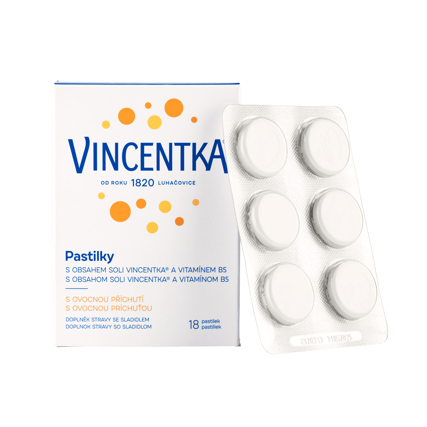 Levně Vincentka Pastilky ovocné 18ks