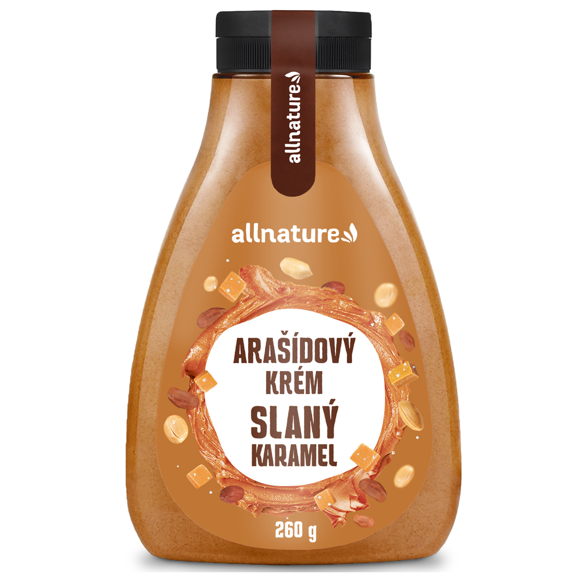 Levně Allnature Arašídový krém slaný karamel 260g