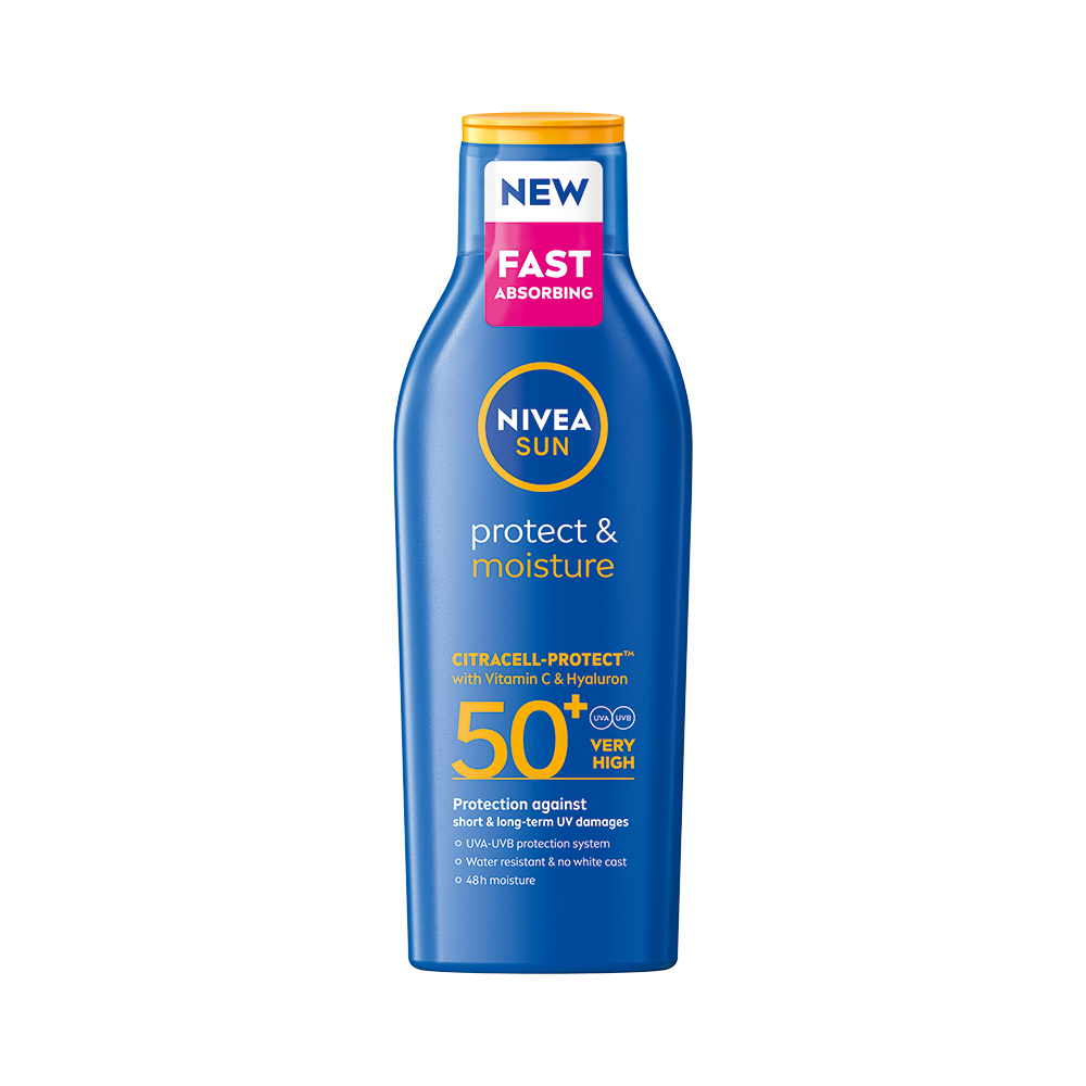 Levně NIVEA SUN Mléko na opalování Protect & Moisture SPF 50+ 200ml