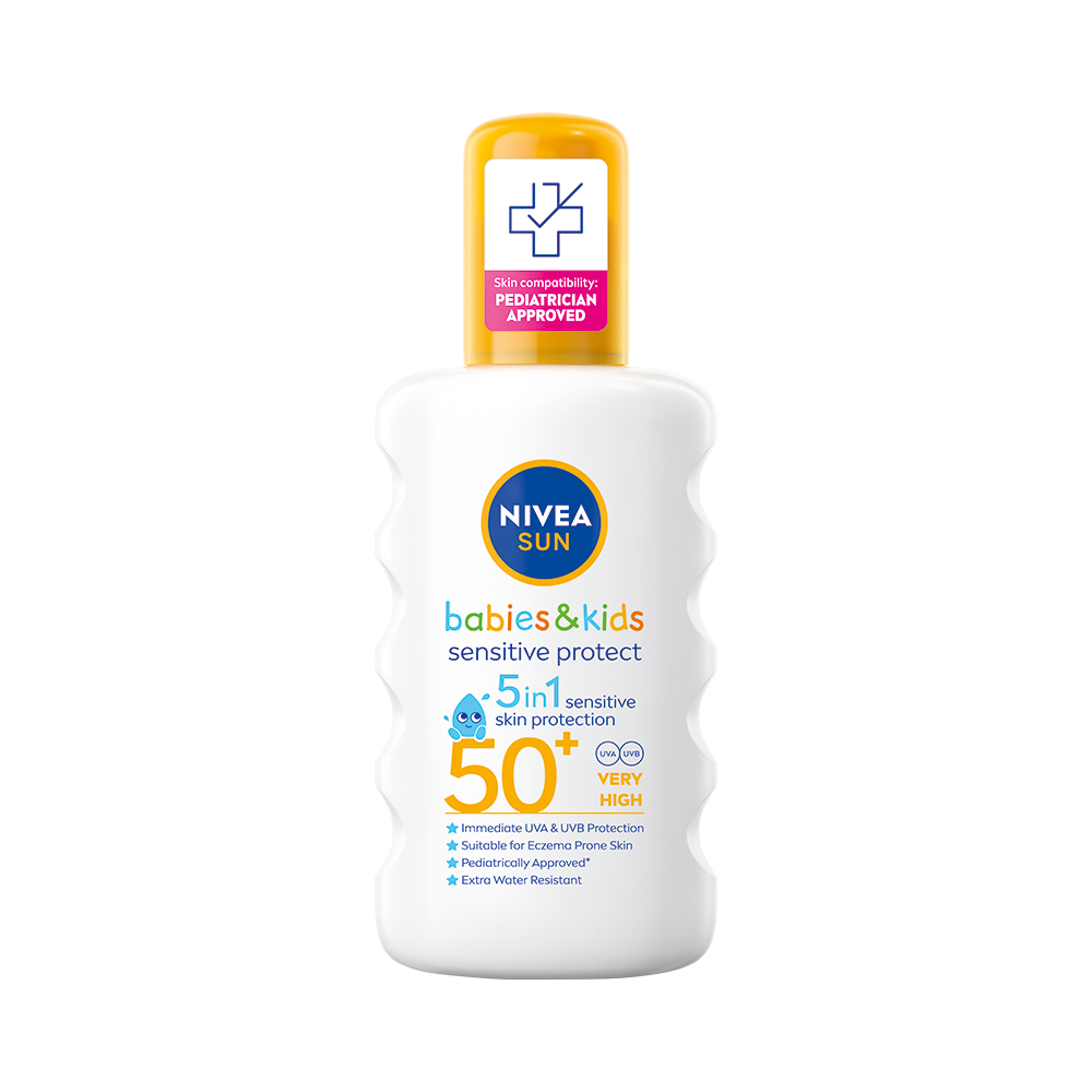Levně NIVEA SUN Dětský sprej na opalování Sensitive SPF 50+ 200ml
