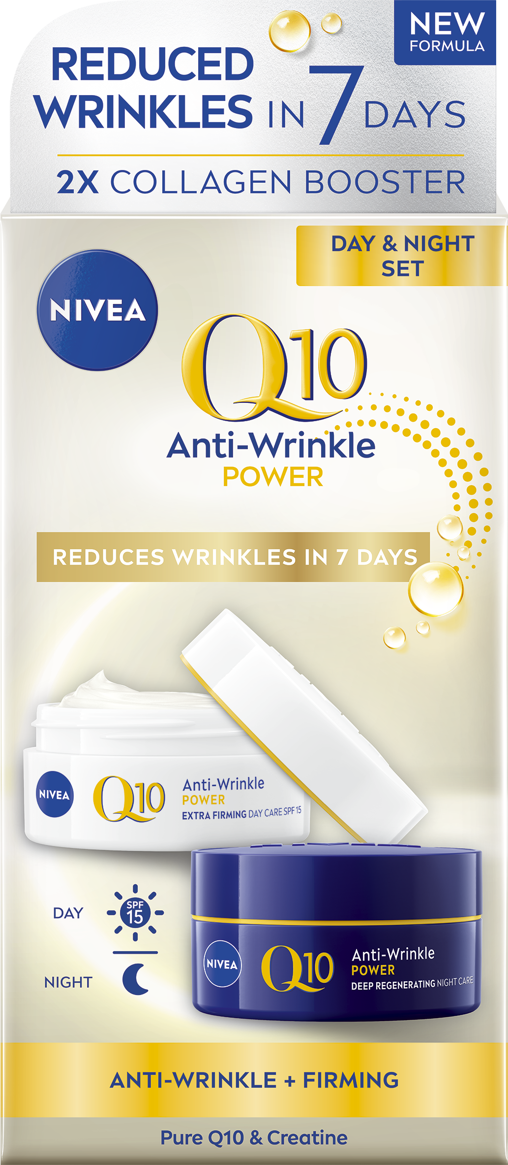 Levně NIVEA Q10 Power duopack denní+noční krém 50ml