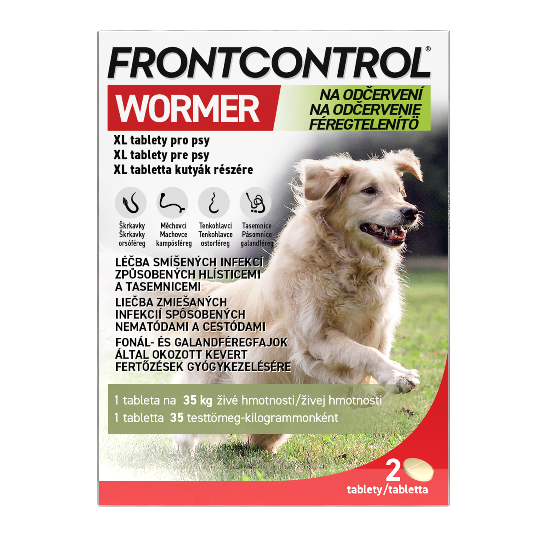 Levně Frontcontrol Wormer pro psy XL 2 tablety