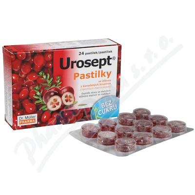 Levně Urosept pastilky bez cukru 24ks Dr.Müller