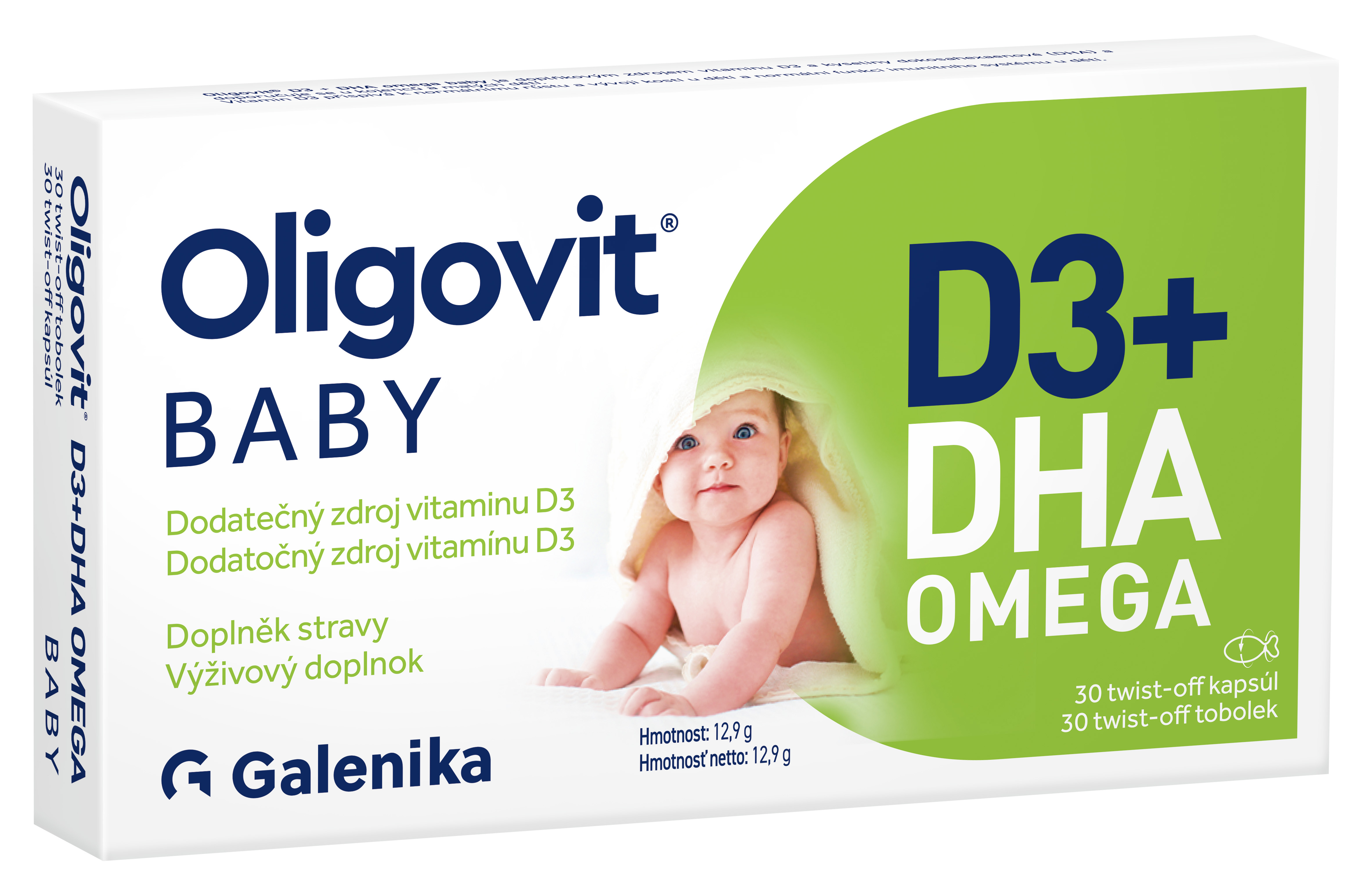 Levně Oligovit Baby D3+DHA omega 30 twist off tobolek Galenika