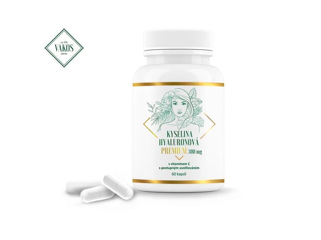 Levně Kyselina hyaluronová PREMIUM 300mg s vitaminem C 60 kapslí