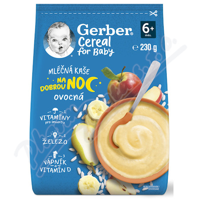Levně Gerber Cereal Ml.kaše na dobrou noc ovocná 230g 6M