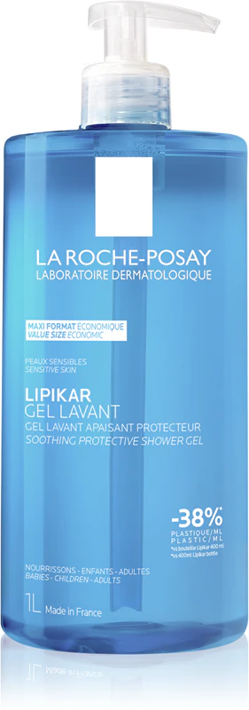 Levně LA ROCHE-POSAY Lipikar Gel Lavant zklidňující a ochranný sprchový gel pro celou rodinu. 1L