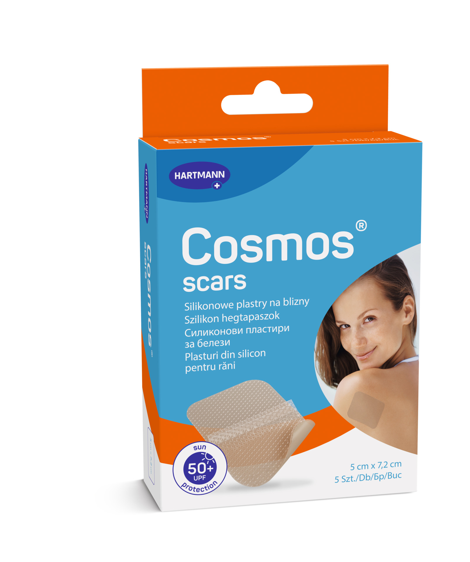 Levně Cosmos Scar náplast na jizvy silikonová 5x7.2cm 5ks