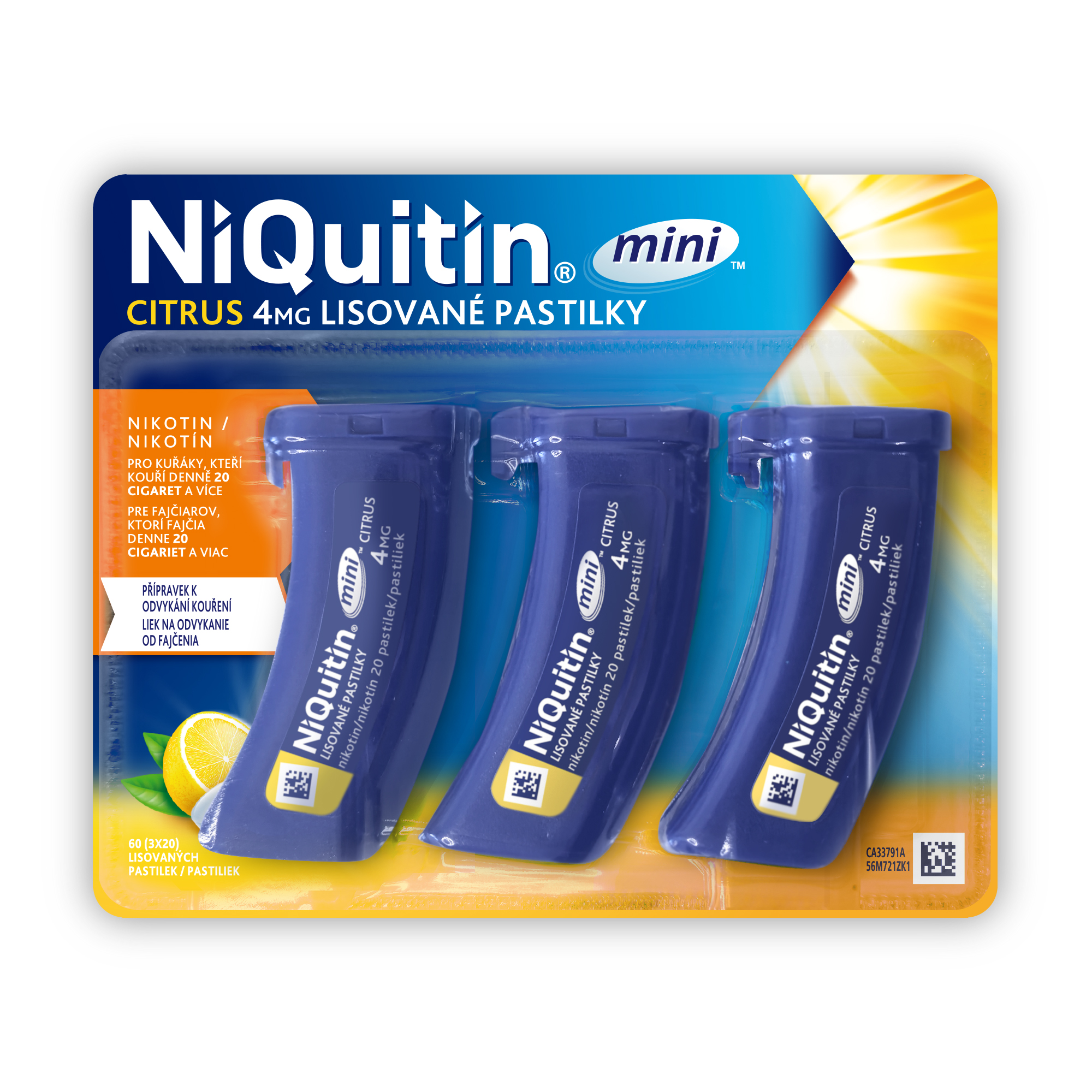 Levně NiQuitin Mini Citrus 4mg 60 pastilek