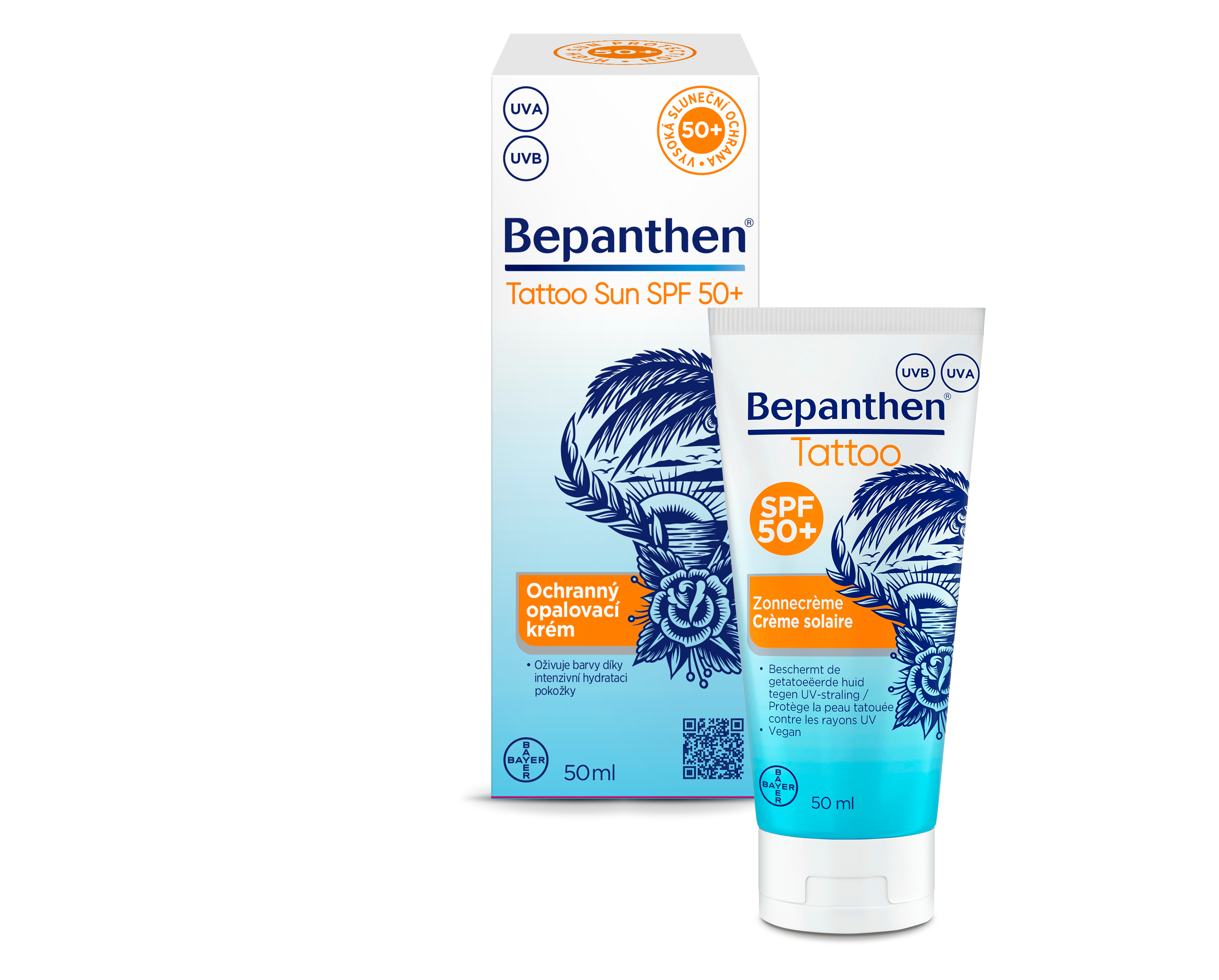 Levně Bepanthen Tattoo Sun opalovací krém SPF50+ 50ml