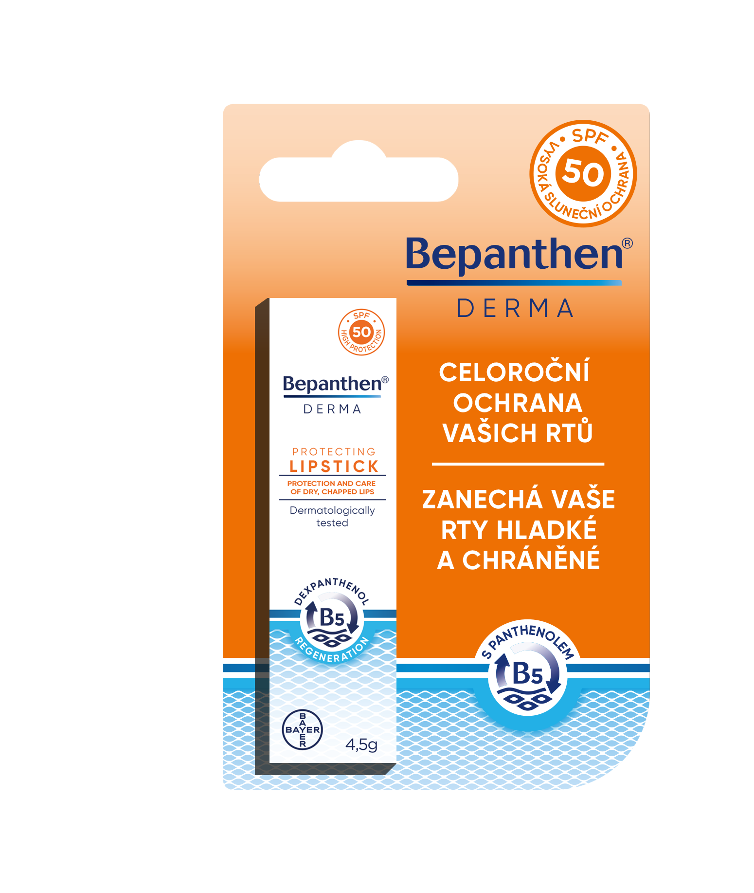 Levně Bepanthen Derma balzám na rty SPF50 4.5g