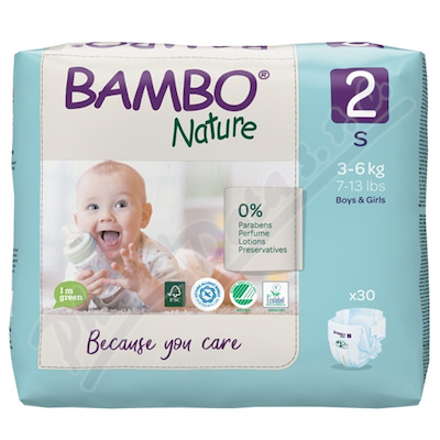 Levně Bambo Nature 2 dětské plenkové kalhotky 3-6kg 30ks