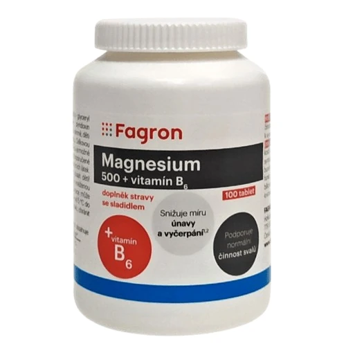 Levně Magnesium 500 51mg+vit.B6, 100 tablet pharma WHITE-PW