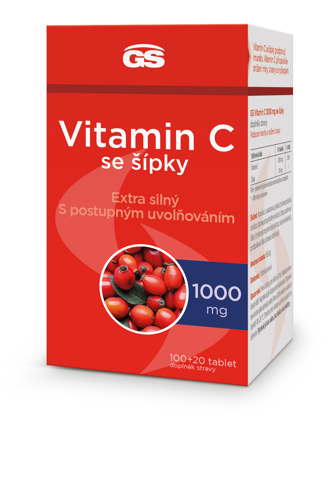 Levně GS Vitamin C1000 se šípky 100+20 tablet