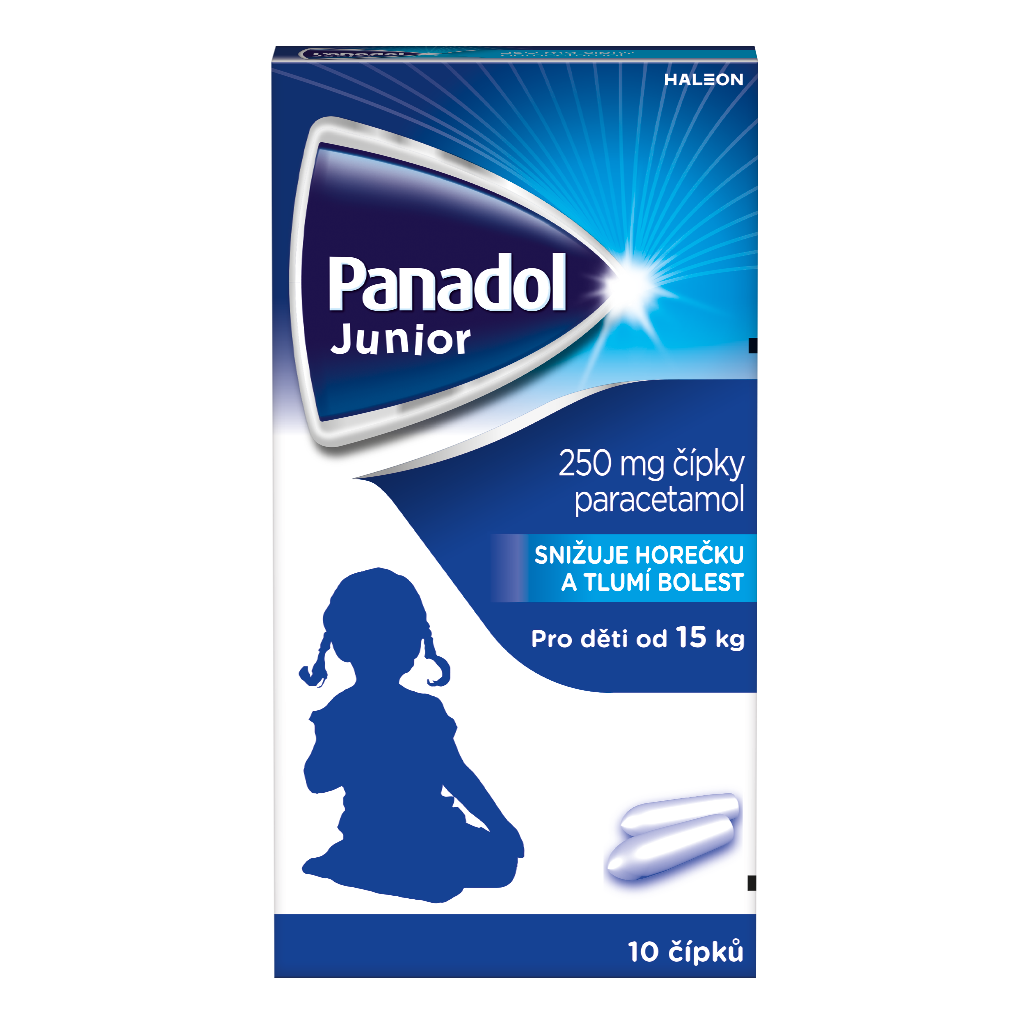 Levně Panadol Junior 250mg, čípky ke snížení horečky u dětí 10 ks