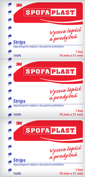 Levně 3M Spofaplast® Strips 166N, 76 mm × 51 mm, 3 ks