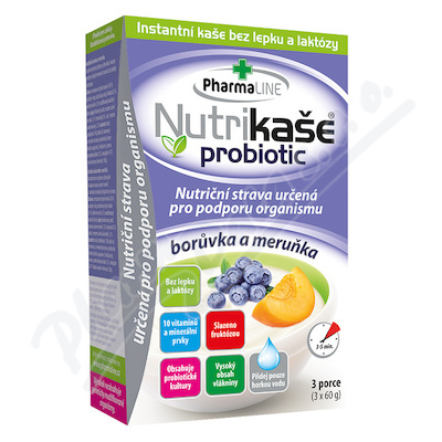 Levně Nutrikaše probiotic meruňka a borůvka 180g (3x60g)